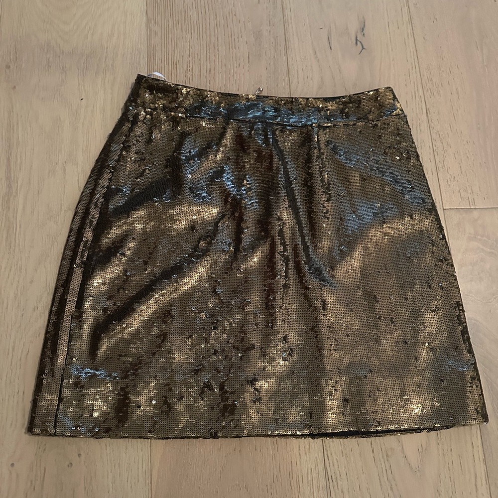 Kate Spade Metallic Gold Sequin Mini Skirt